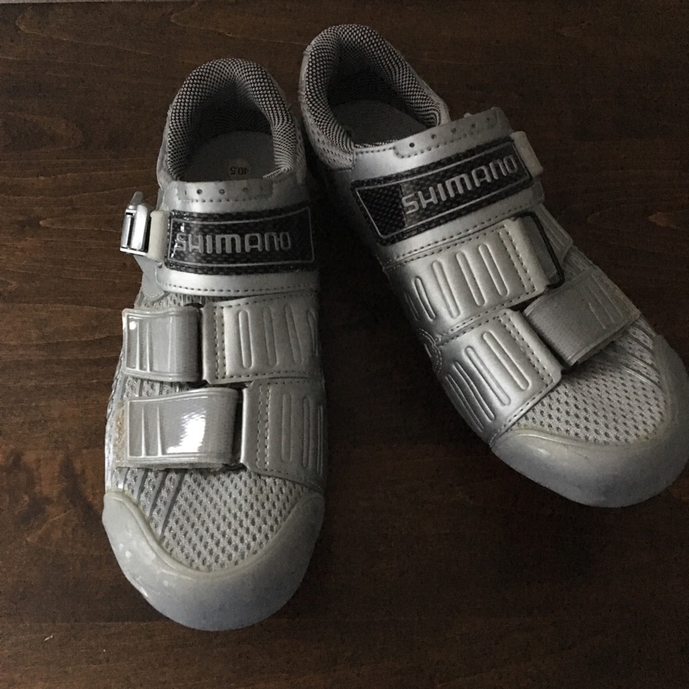 Men’s Silver Shimano Bike Shoes
